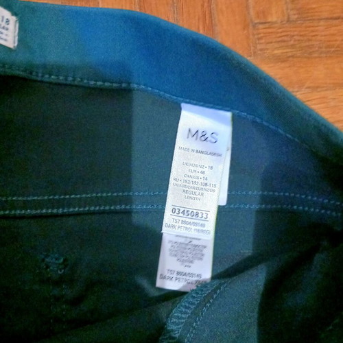 Jeggins Marks and Spencer M&S petrol color size 50 like new