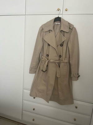 Zara trench coat large used, 100% cotton beige