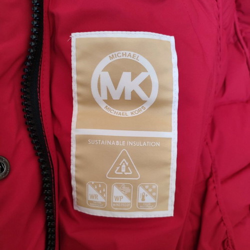 Michael Kors long red puffer jacket size L brand new