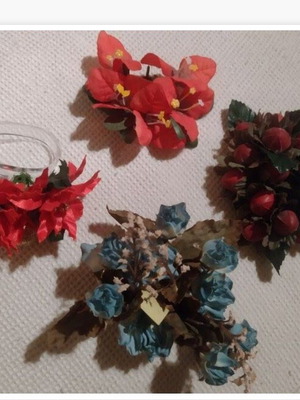 Candle wreaths and napkin ring used