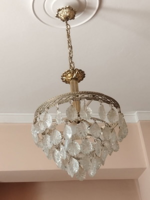 Vintage ceiling chandelier from the 60s, used, sturdy construction