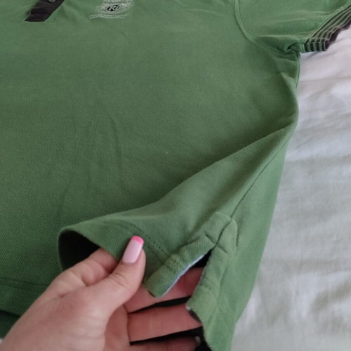 Polo men's short-sleeve cotton shirt 7XL like new, green