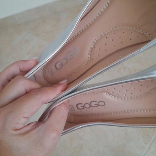 Ballerinas GoGo Shoes like new, silver, size 39, comfortable sole