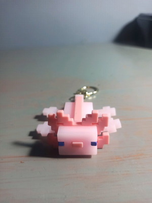 Axolotle Minecraft keychain new, pink