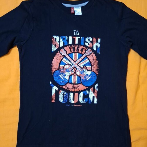 Μπλουζάκι μακρυμάνικο για αγόρι, μαύρο