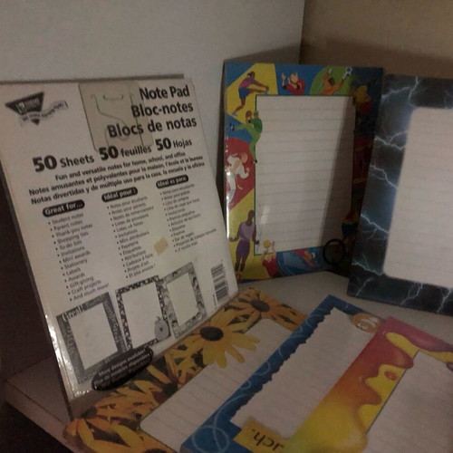 Notepad, stickers and invitations block new