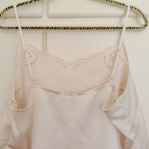 H&M camisole satin cream top with embroidery XL like new
