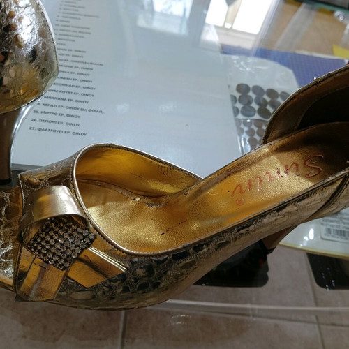 Simin women's sandals used, size 36, gold color