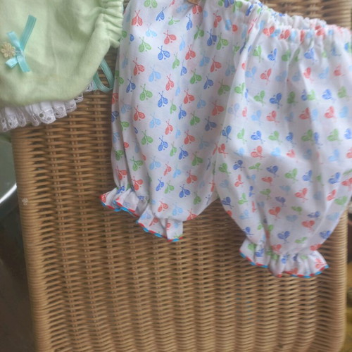 Baby set 3-6 months with balloon pants, green logo bodysuit, vintage cap