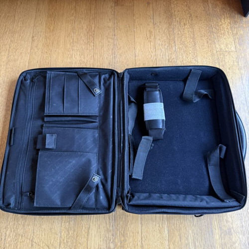 Delsey laptop bag used, black, durable fabric with shock protection