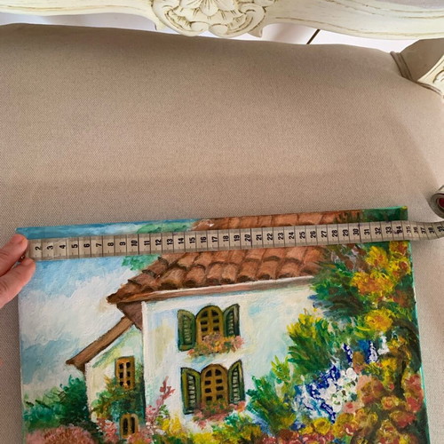 Artwork handmade painting on cardboard 36x25 cm