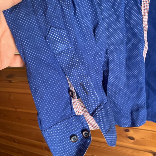 Brand's men's long-sleeve tailor fit shirt XXL like new, blue with red details