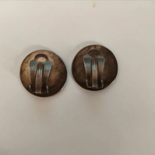 Papalexiou 925 & 22K Silver Clip On Earrings with Enamel like new