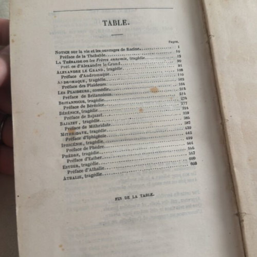 Theatre de J. Racine vintage French book refurbished