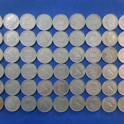 20 Drachma Pericles coins used, pack of 56