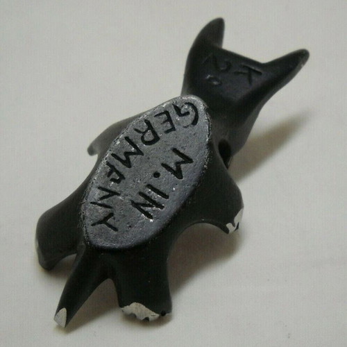 Walter Bosse Black Aluminum Dog Egg Cup used, Schnauzer Scottish Terrier