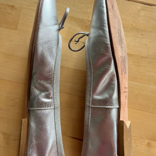 Haralas silver leather ballerinas size 36 used