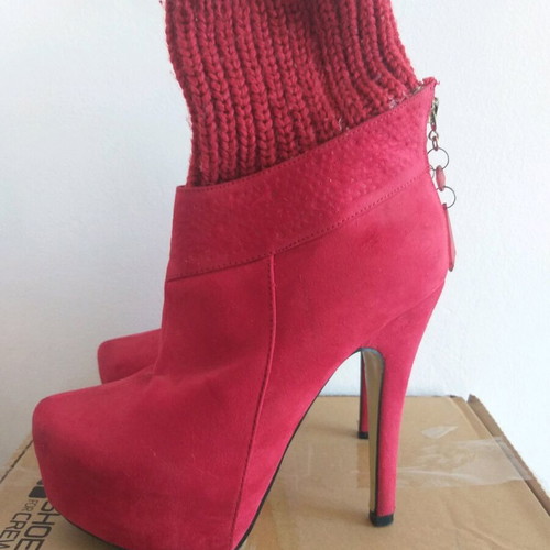 Red boots used, size 38