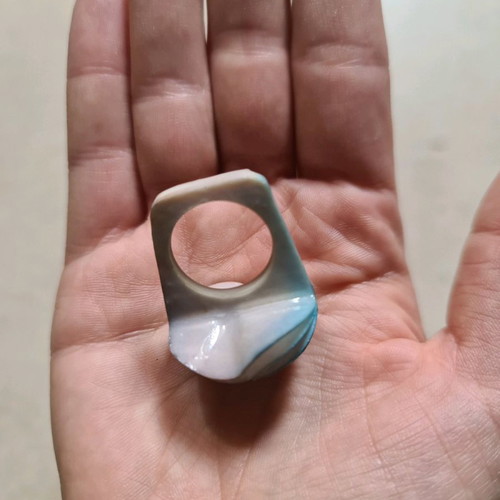 Papier Mache Ring like new, purple and turquoise