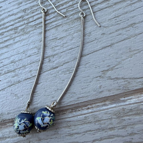 Vintage earrings, blue