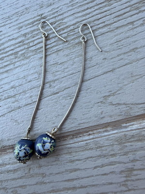 Vintage earrings, blue