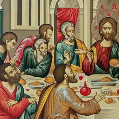 Last Supper Icon on Wood like new, Michael Damaskinos 16th Century