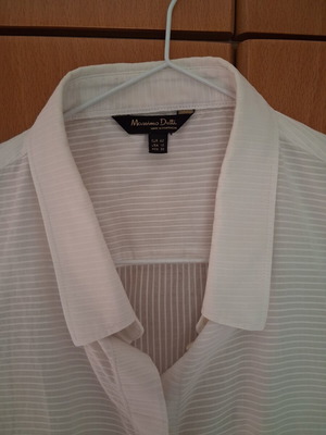 Massimo Dutti sleeveless shirt like new, striped, white, XL