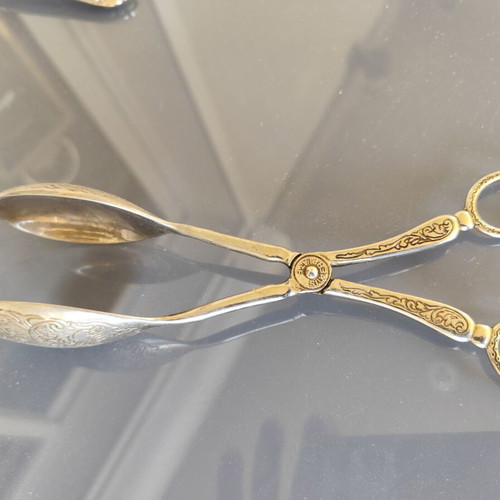 Λαβίδα για σαλάτα μεταχειρισμένη ρετρό, Silver Plate, μήκους 21,5 εκ