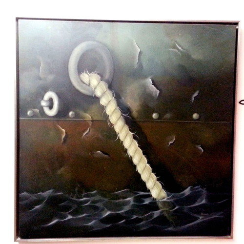 Oil painting on canvas by Michail Papandronis like new, 104x104 cm