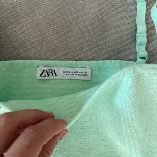 Zara knitted top with straps new, size XS, green