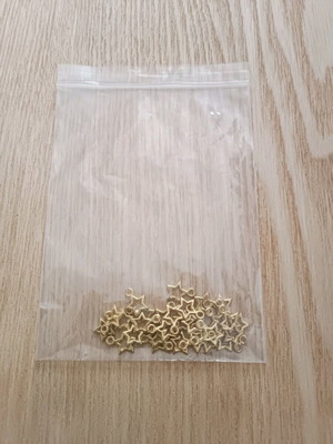 Metal star charms set 30 pcs gold color new