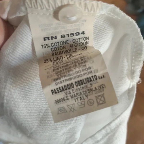 Naracamacie white cotton-linen shirt like new, size M/L