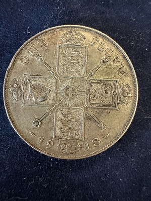 Florin 1918 сребро 925 като нов британски юбилеен монета