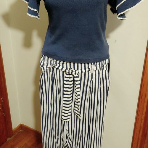 Trendyol blouse and Mayoral striped pants women's set