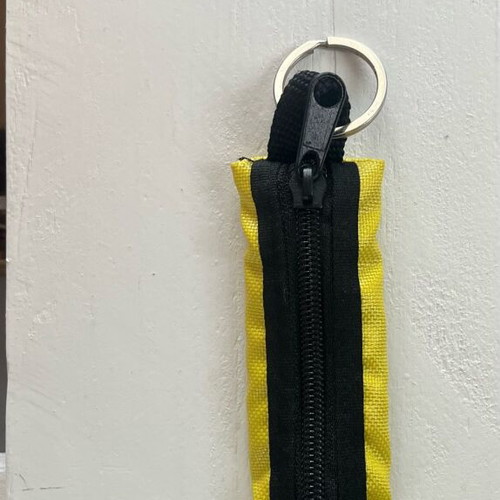 Key chain coin wallet like new, black and yellow, made in Greece