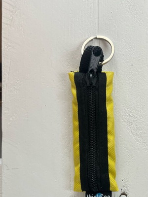 Key chain coin wallet like new, black and yellow, made in Greece