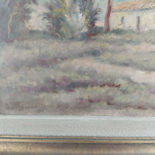 Oil painting by Δημ. Πελεκάσης, signed 1965, like new