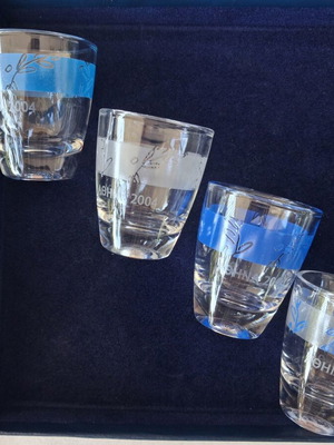 Athens 2004 authentic shot glass set of 4 used