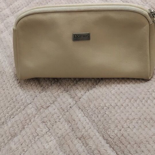 Domus leather toiletry bag beige like new