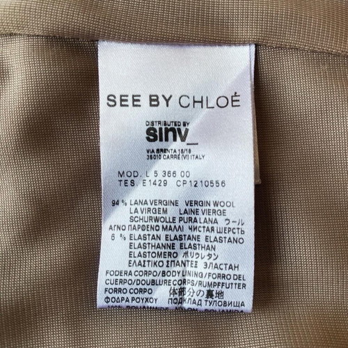 See by Chloe wool dress used, brown, size M