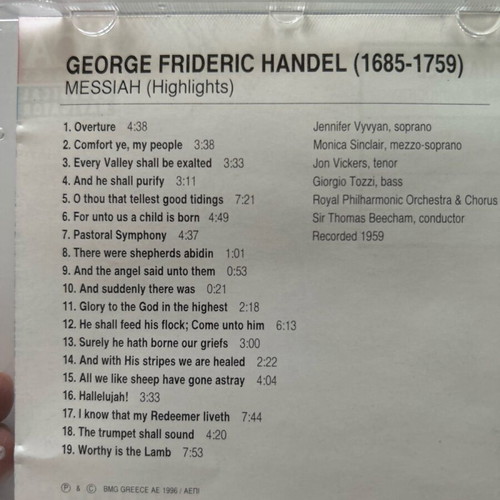 Handel classical music CD like new