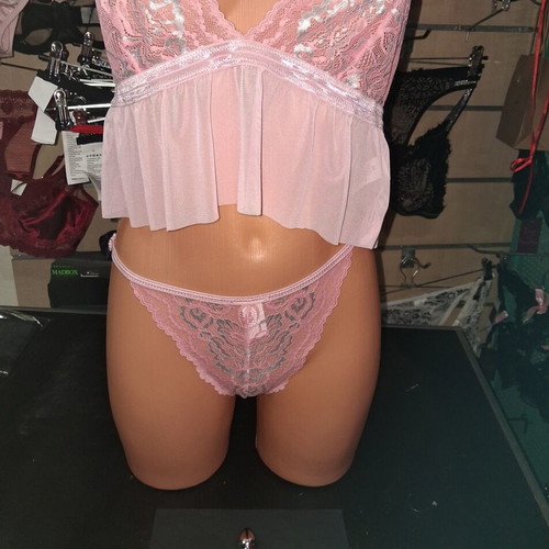 Women's lingerie set with gift anal plug pink new
