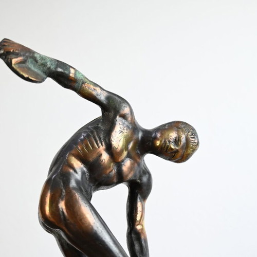 Bronze Discobolus Decorative Statue used, 28 cm height