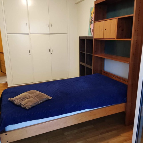 Laro bookcase with bed space, solid wood, water color finish