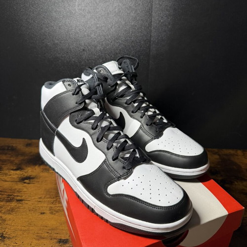Nike Dunk Hi Retro sneakers, size 45.5 EU, white and black