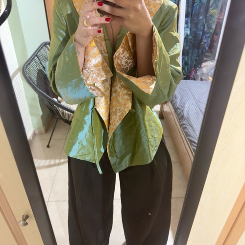 Authentic traditional Chinese jacket like new, multicolor green