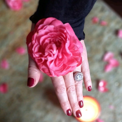 925 ring with zirconia used, size 17, vintage