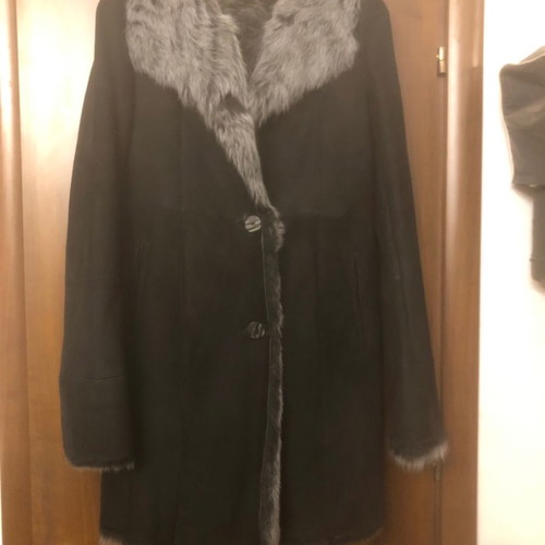 Gueros Costas mouton coat long new unworn women's size L black