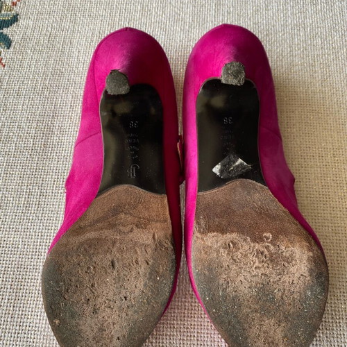 Vintage leather suede high heel pumps size 38 used pink J. BOURNAZOS