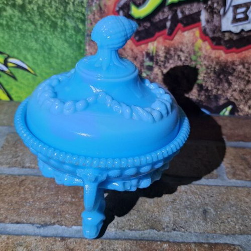 Opaline Blue Fontaniera used with small chip, height 16 cm